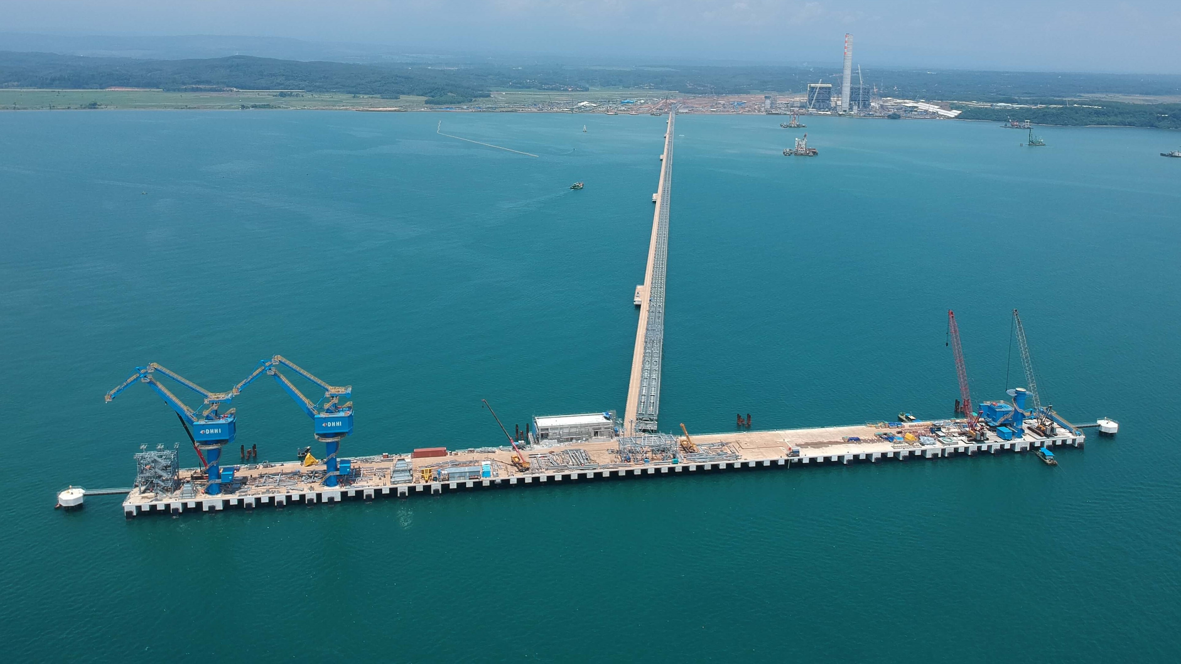 Completed Jetty Undergoing Installation of Coal Receiving System